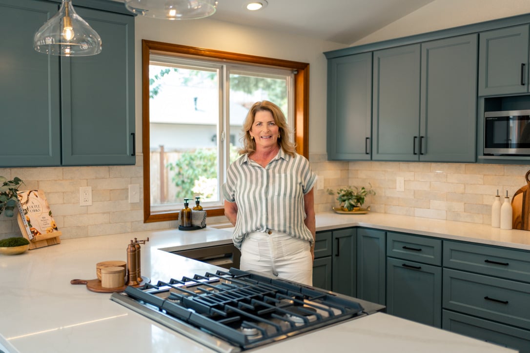 Susan in her kitchen Susan in her kitchen